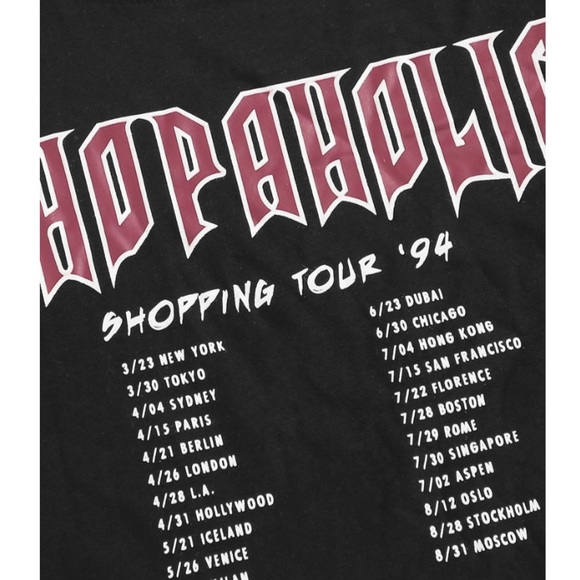 FINAL SALE “SHOPAHOLIC” graphic cropped tee - Picture 2 of 2